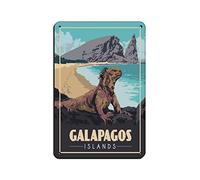 KZIWQ Vintage Metal Tin Signs Galapagos Islands Travel Tin Signs Metal Poster Wall Decor Office Cafe Bathroom Bedroom 15x30cm