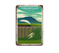 KZIWQ Vintage Signs Metal Signs Yorkshire Dales Park Travel Tin Signs Vintage Funny Bar Club Cave Home Kitchen Wall Decor Rustic Art Sign 15x30cm