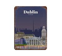 KZIWQ Vintage Travel Poster Dublin Ireland Tin Sign Vintage Metal Pub Club Cafe Bar Home Wall Art Decoration Poster Retro 30x40cm