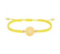 KZL 12 Constellation Zodiac Sign Braided String Bracelet Stainless Steel Disc Charm Adjustable Hand Rope Jewelry for Women Men Daily Party Gift, 4.8cm, Zinc, Agate