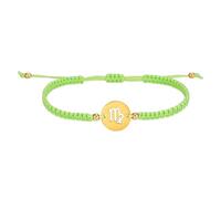 KZL 12 Constellation Zodiac Sign Braided String Bracelet Stainless Steel Disc Charm Adjustable Hand Rope Jewelry for Women Men Daily Party Gift, 4.8cm, Zinc, Agate