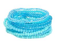 KZL 12 Pcs Beaded Stretch Bracelets for Women,Boho Colorful Glass Crystal Acrylic Beads Bracelets Set, Multilayer Stackable Elastic Seed Beaded Bracelet for Summer Beach Jewelry, 4.8cm, Vinyl, Agate