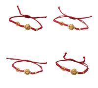 KZL 4 pcs 2026 Chinese New Year of Horse Rope Braided Bracelets Handwoven Animal Horse Red String Charm Bracelet Lucky Protection Amulet New Year Bracelets Set for Women Men Zodiac Jewelry, 4.8cm