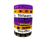 KZL 8 Pcs Halloween Rubber Bracelet Funny Pumpkin Ghost Boo Bat Cat Witch Silicone Wristbands Happy Halloween Trick or Treat Silicone Bracelets Set for Women Men Party Supplies Favors, 4.8cm, Silicone