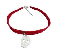 KZL Halloween Red Black Velvet Choker Necklace for Women Gothic Bat Skull Star Snowflake Pendant Necklace Christmas Halloween Theme Costume Praty Jewelry Festival Gifts, Acrylic, Agate