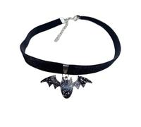 KZL Halloween Red Black Velvet Choker Necklace for Women Gothic Bat Skull Star Snowflake Pendant Necklace Christmas Halloween Theme Costume Praty Jewelry Festival Gifts, Acrylic, Agate