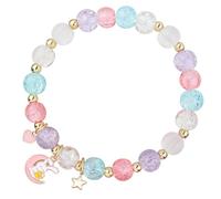 KZL Happy Easter Beaded Stretch Bracelets for Women Cute Enamel Rabbit Bunny Heart Star Easter Basket Charm Bracelet with Card Holiday Jewelry Gifts, 4.8cm, Resin, Agate