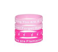 KZL Never Forget How Flamazing You are Motivational Quotes Rubber Bracelets Flamingo Inspirational Silicone Wristbands for Women Men Jewelry Gifts