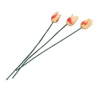 Kznifmk 1/12 Miniature handcrafted Clay yellow Tulip flowers 10 pieces