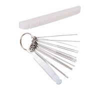 Kznifmk 1 Set Guitar Nut Slotting Bridge Pin Hole Slot File Kit & 1 Pcs 42Mm Bone Nut for Electric Guitar