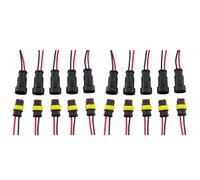 Kznifmk 10 Pair 2 Pin Way Waterproof Electrical Wire Connector Plug Set Car Connectors with Cable for Motorcycle, Scooter Marine