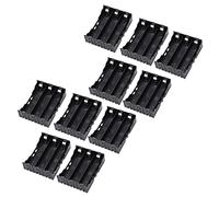 Kznifmk 10 Pcs Black Plastic 3 x 3.7V 18650 Batteries 6 Pin Battery Holder Case
