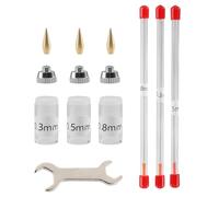 Kznifmk 10 Pieces Airbrush Nozzle Cap Kit Airbrush Needle Replacement Parts with Wrench and Airbrush Cleaning Kit