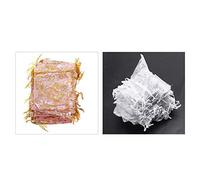Kznifmk 100Pc 7X9cm Rose Organza Drawstring Gift Jewelry Bags Pouches Gifts Bags Pink & 100 Pcs Organza Wedding Gift Bags Drawstring Jewelry Pouch Bags Silver White Snowflakes Printed