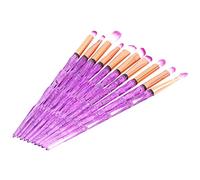 Kznifmk 10Pcs Diamond Handle Makeup Brushes Set Crystal Spiral Handle Foundation Blending Powder Make Up Brush Cosmetic Tools-