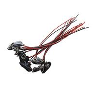 Kznifmk 10x Black Red Short Cable Connection 9V Battery Clips Connector Buckle