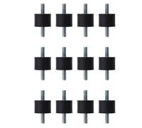 Kznifmk 12 Pieces M10 Rubber Double External Thread Rubber Anti-Vibration Vibration Isolator