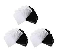 Kznifmk 120 Pieces Aquarium Filter Bags Media Mesh Filter Bags with Zipper for Charcoal Pelletized Remove, White and Black