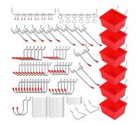 Kznifmk 121 Piece Pegboard Hooks Set,Pegboard Accessories with Metal Hooks, Peg Board Organizer Accessories,Pegboard Bins