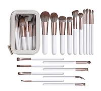 Kznifmk 18Pcs Makeup Brush Set Pearlescent White Makeup Tools Super Soft Hair Makeup Brushes Eyeshadow Brush Set
