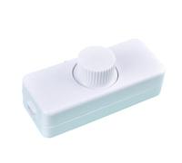 Kznifmk 1PCS Adjustable LED Dimmer 220V Lights Switch Lighting Button Dimmer Controller White