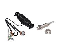 Kznifmk 1x Magnetic Acoustic Pickup for Guitar Black & A1347 1 Piece Guitar End Pin Output Jack 1/4 Inch Mono or Stereo