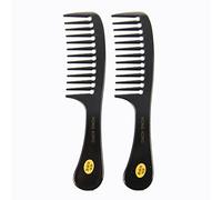 Kznifmk 2 Pcs Hairstyle DIY Wide Tooth Plastic Curly Hair Care Handgrip Comb 9"