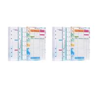 Kznifmk 2 Set A6 Budget Planner Refill 82 Sheets Monthly Weekly Planner Notepad 6 Hole for A6 Binder Cover Save A