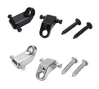 Kznifmk 2 Set Electric Guitar Roller String Tree String Retainer - Black & Silver