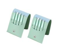Kznifmk 2 Sets of Eyebrow Clip Sets Stainless Steel Tweezers Eyebrow Clip Eyebrow Trimming Set Green