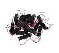 Kznifmk 20 Pcs Black 2-Wired 1x AA Battery Case Box Holder