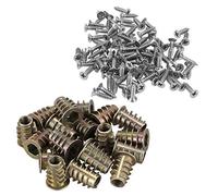 Kznifmk 20 Pieces M6X 15mm Hexagon Socket Screw Thread Insert Nut with 100X Stainless Steel Flat Head Screw 12X3mm