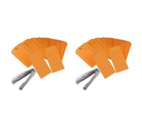 Kznifmk 200 Pieces 4 3/4Inch X 2 3/8Inch Plastic Shipping Tags with Wires Blank Labeling Tags Waterproof Hang Tags (Orange)