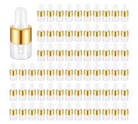Kznifmk 200Pcs Mini Glass Dropper Bottle Bulk Clear Essential Oil Dropper Bottles Small Glass Dropping Sample Containers 1 Ml