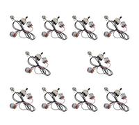 Kznifmk 20X Guitar Wiring Harness Prewired Two Pickup 500K Pots 3-Way Toggle Switch Silver
