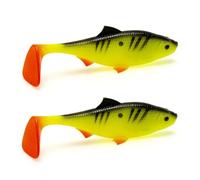 Kznifmk 2Pack Fishing Swimbait Soft Plastic Lures, Paddle Tail Swim Baits with 3D Eyes, Sinking Paddle Tail Lure Bait Style B