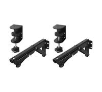 Kznifmk 2Pcs Under Desk Keyboard Tray Foldable Brackets with Clamp Easy to Install Adjustable Desktop Extension Shelf 9x4.3cm