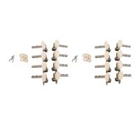 Kznifmk 2set Machines Tuners Pegs Tuning Key with White Pearl Knobs 4L+4R for Mandolin