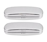 Kznifmk 2X Glasses Case, Aluminum Hard Shell Eyeglasses Case Striped Spectacles Box