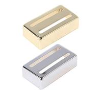 Kznifmk 2x Guitar Pickup Cover Accessories 1Pc Guitar Two-Line Humbucker Pickup Cover for Electric Guitars Parts,Gold & Silver