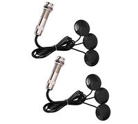 Kznifmk 2X Guitar Pickup Piezo Contact Microphone Pickup 3 Transducer Pickup System for Acoustic 6.35mm Jack (Black)