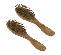 Kznifmk 2X Sandalwood Hair Brush Wooden Natural Handmade Detangling Massage Hair Comb with Gift Box