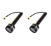 Kznifmk 2X Scuba Deep Diving Light Professional Powerful Flashlight Underwater Waterproof LED Diver Light,Black