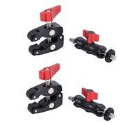 Kznifmk 2X Slr Camera Magic Arm Double Hot Shoe Ball Head Crab Claw Clip Universal Monitor Bracket Ball Head Clamp Super Holder
