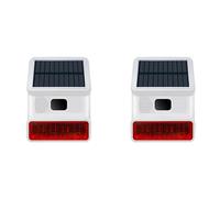 Kznifmk 2X Wireless Solar Strobe Alarm Light Sound Flash Outdoor Alarm Siren for 433MHz WiFi GSM Alarm System for Home,Farm
