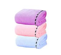 Kznifmk 3 Pcs Microfiber Hair Towel, Quick Dry Anti-Frizz Head Turban with Button for Long Thick & Curly Hair, Super Absorbent Soft