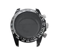 Kznifmk 39MM Watch Case Sapphire Glass Case for Quartz VK63 Movement Cases Wearable Watch Accessories-Black