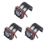 Kznifmk 3X 3650 Motor Heat Sink and Cooling Fan Set for 1/10 RC Car 540/550 3650/3660 Motor 1:10 RC Car Parts -Black