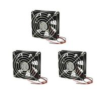 Kznifmk 3X Black Plastic Housing DC 24V CPU Cooling Fan W Metal Finger Guards