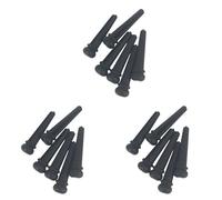 Kznifmk 3X Ebony Guitar Bridge Pins,Ebony End Pin,Endpin,Abanlone Dot for Acoustic Guitar Parts Replacement (Black)